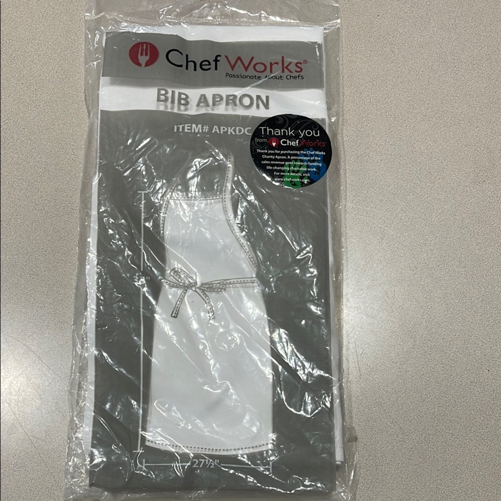 Chef Works White Bib Apron